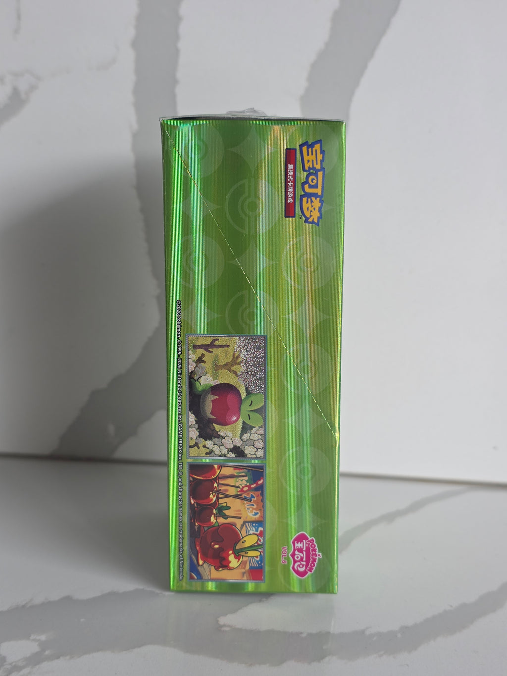 Pokémon TCG Gem Pack Vol. 6 CBB6C sealed booster box side panel with Applin artwork