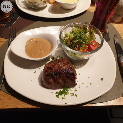 Steak as main course at Sint Joris - Brugge