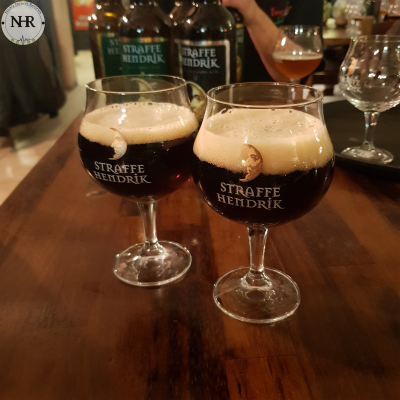 Straffe Hendriks Quadrupple in the basement bar of Brewery de Halve Maan in Brugge