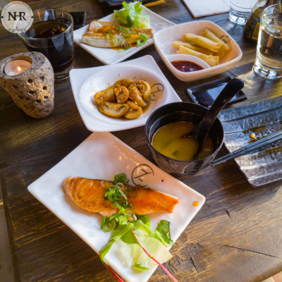 Salmon, Mushrooms, Spring rolls - Asian Cuisine Shizen Den Bosch
